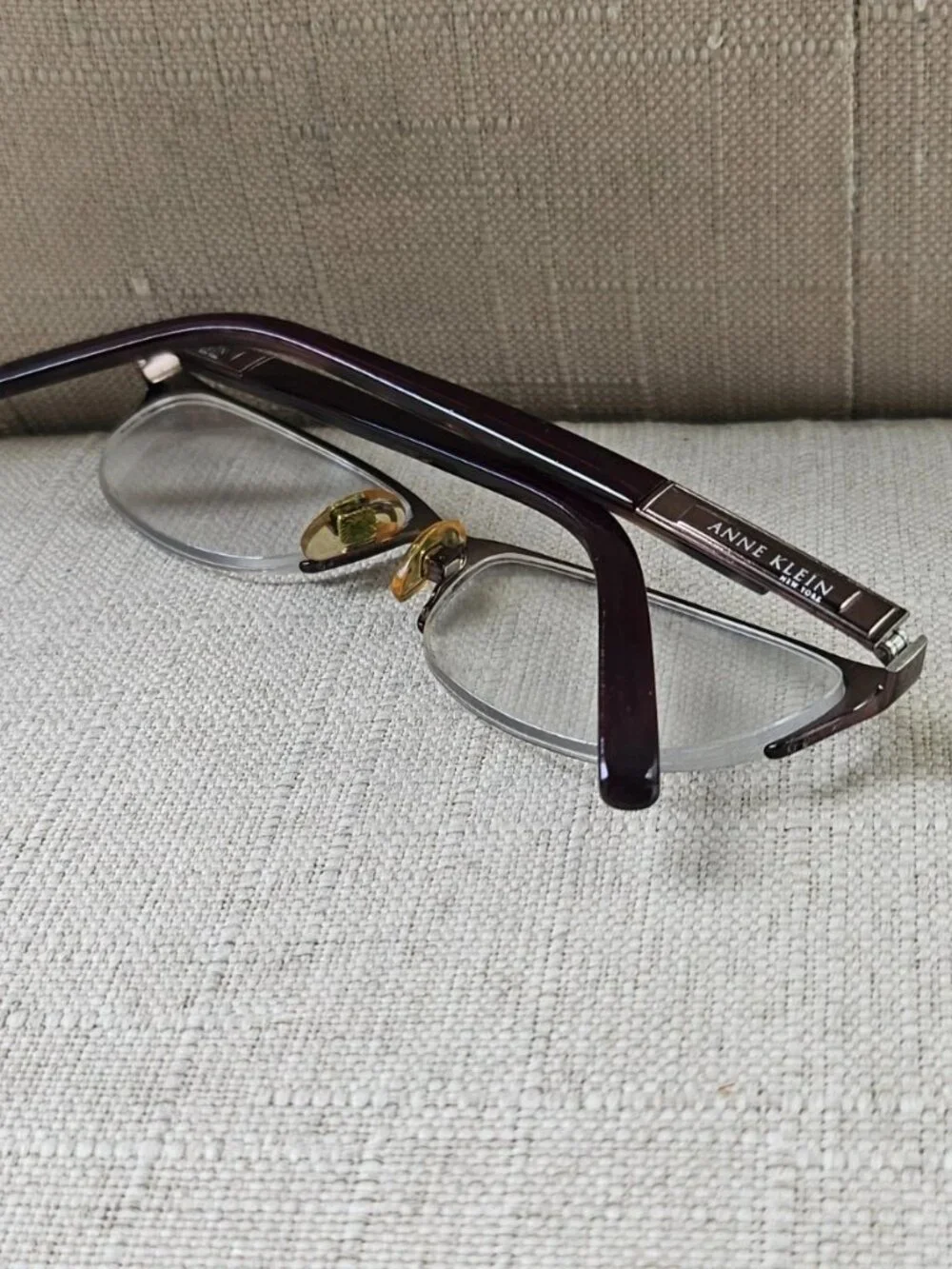 Vintage Anne Klein Women Glasses Frame Half Rim Glasses eyewear Bronze AKNY9096
